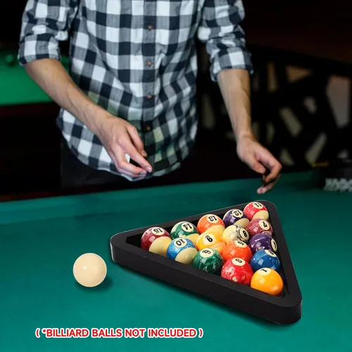 Vista 6 de GSE Deluxe Solid Wood 8-Ball Triangle / 9-Ball Diamond Pool Ball Racks Negro