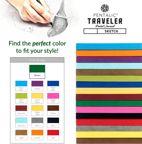 Vista 7 de Cuaderno de bocetos Travelers Dot Grid Pentalic Art, libre de ácidos