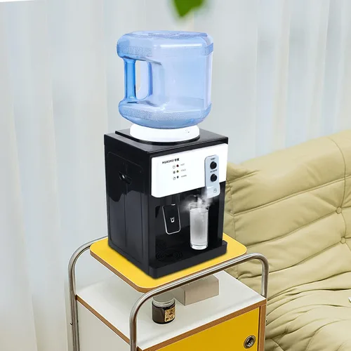Vista 4 de Dispensador de agua de encimera de carga superior para botella de 1 a 5 galones, máquina de beber eléctrica con dispensador de agua caliente y fría