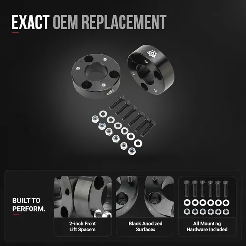 Vista 3 de Kit de elevación de nivelación de suspensión delantera de 2.5 pulgadas, 2 pulgadas, aluminio forjado, compatible con Dodge, Ram 1500, 1500, kit