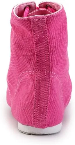 Vista 3 de missfiona Zapatos de jazz para mujer, botas de baile de lona con suela dividida para baile de salón
