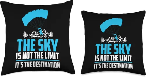 Vista 3 de Paragliding Gifts & Accessories Pilot-Mountain Peaks - Almohada de parapente de paracaídas, 16.0 x 16.0 in, multicolor