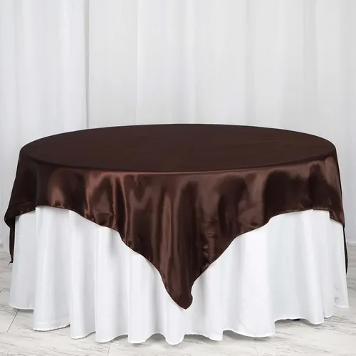 Vista 35 de Efavormart Paquete de 5 Sobremanteles Cuadrados de Satén de 60" para Decoraciones de Mesa de Bodas, Catering y Fiestas, Cubierta de Mantel Negro