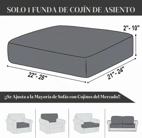 Vista 6 de LA MEACK Funda de Cojín de Sofá Funda de Cojín de Asiento Funda Elástica para Sillón Fundas Separadas para Sofá Seccional Protector de Muebles