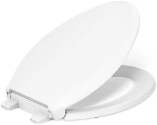 Vista 2 de KOHLER 4636-RL-0 Cachet ReadyLatch - Asiento de inodoro alargado con cierre lento, asiento de inodoro de cierre suave con tapa silenciosa, topes