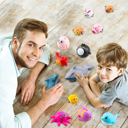 Vista 4 de Paquete de 36 autos de carreras de animales para tirar hacia atrás, vehículos de juguete de Pascua para niños, regalos de cumpleaños, recuerdos