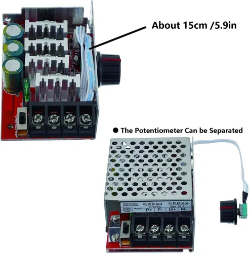 Vista 5 de BOJACK Control del controlador de velocidad del motor de 7-70V PWM DC 30A