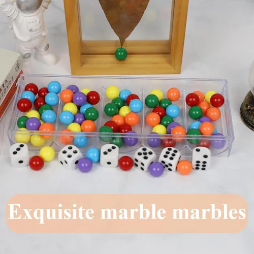 Vista 4 de Wahoo - Canicas de 0.551 in, 30 canicas de 0.55 pulgadas para juego de mesa Wahoo, incluye bolsa de almacenamiento y dados (0.55 pulgadas/0.551 in)