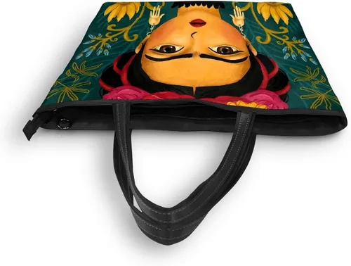 Vista 5 de DIOLPOM Bolso de mano para mujer, bolso de hombro de arte de México, bolsos con asa superior para escuela, trabajo, viajes, gimnasio, compras, Arte