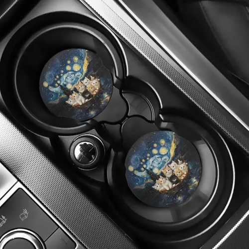 Vista 24 de AFPANQZ 250 Years Print Car Coasters for Cup Holders Absorbent Car Accessories 2.8" Car Cup Holder for Women 2 Pack