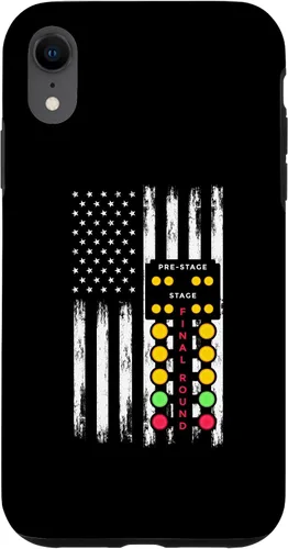 Vista 25 de American Flag Drag Strip Auto Tree Light Racecar Driver Case for iPhone 16