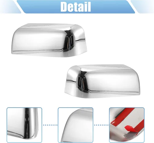 Vista 4 de X AUTOHAUX par de fundas cromadas para espejo retrovisor exterior del Ford F-150 FX4 XLT 2004-2008