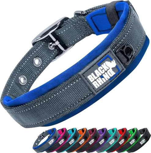 Vista 7 de Black Rhino - The Comfort Collar - Collar de perro acolchado de neopreno ultra suave para todas las razas. Resistente, ajustable, reflectante