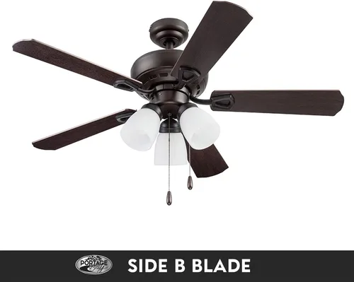 Vista 8 de Portage Bay 51442 Miller Park Ventilador de techo, 44, bronce