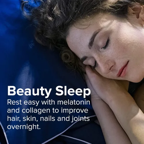 Vista 2 de Sanar Naturals Píldoras de colágeno Beauty Sleep con melatonina 6 mg - Mejora cabello, piel, uñas y articulaciones - Suplemento de péptidos