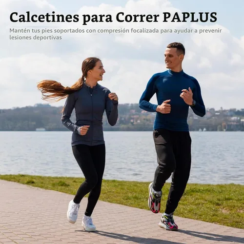 Vista 2 de Calcetines de compresión para correr con corte bajo en el tobillo (6 pares) para hombres y mujeres negro (6 pares)