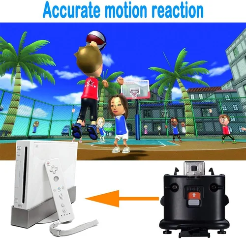 Vista 3 de Wii Motion Plus Adapter, 2 Packs Upgraded Motion Attachment for Wii Remote Controller (Black)