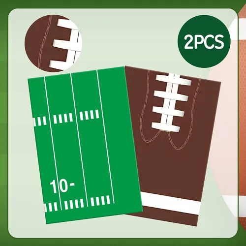 Vista 3 de Decoraciones para Fiestas de Fútbol, Paquete de 2 Manteles de Plástico para Fútbol (54x108 Pulgadas), Cubiertas de Manteles Rectangulares