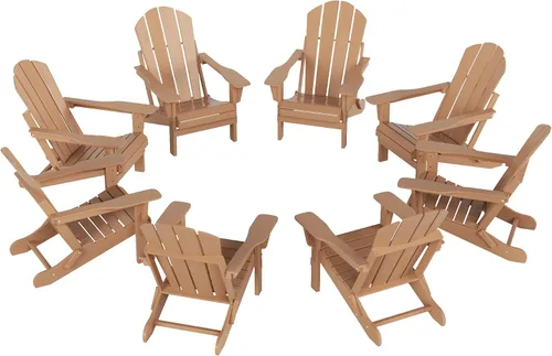 Vista 19 de WO Home Furniture Laguna Silla plegable Adirondack de polietileno de alta densidad, silla para patio para todo tipo de clima, para jardín al aire