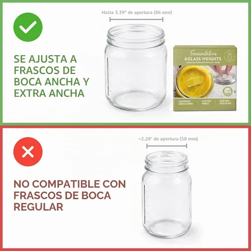Vista 7 de Pesas de fermentación de vidrio para fermentación Asas de fácil elevación Juego de 4 pesos de pepinillo para frascos de boca ancha