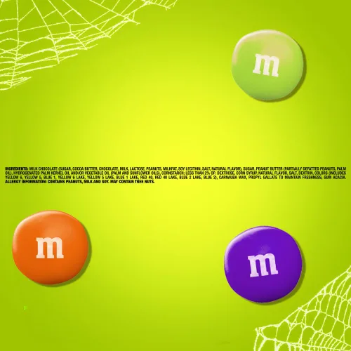 Vista 3 de M&M'S Caramelo de Halloween de chocolate con mantequilla de maní Ghoul's Mix de chocolate, 9.48 onzas