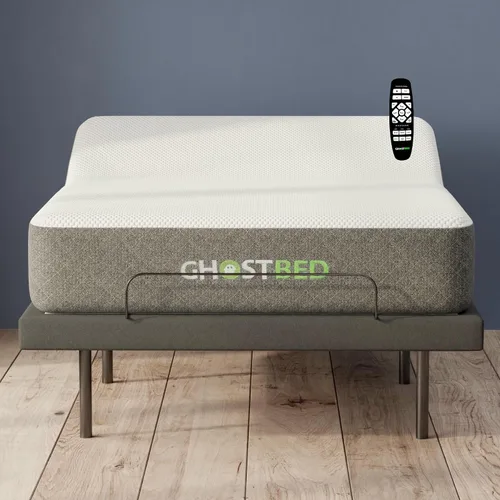 Vista 13 de GhostBed Base de cama ajustable y base de alimentación con control remoto inalámbrico, ajustes de gravedad cero y masaje, puertos USB, tamaño King