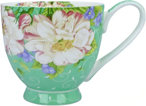 Vista 14 de Tazas de café de porcelana de hueso de 16oz para mujeres Tazas Flora Tazas de café y té Novedades Tazas de café para regalar a mujeres, mamá, amigas