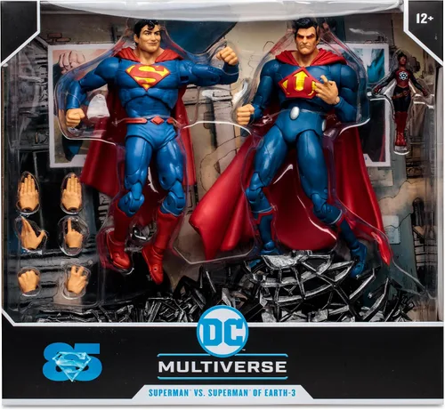 Vista 15 de McFarlane Toys - DC Multiverse Superman vs Superman de la Tierra-3 con Atomica 7in Figura 2pk