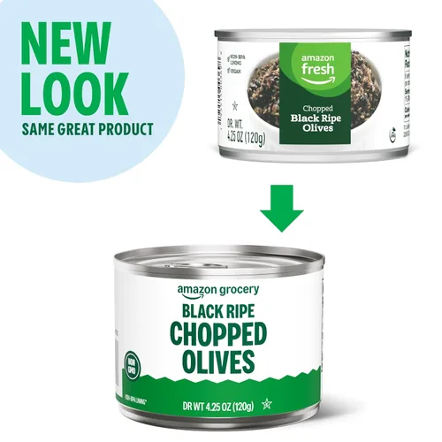Vista 4 de Amazon Fresh, Aceitunas negras picadas, 4.25 onzas