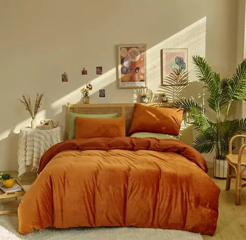 Vista 41 de Wellboo Juego de edredón de color verde oscuro, tamaño individual, color verde oliva, bohemio, ropa de cama de algodón para niños y niñas