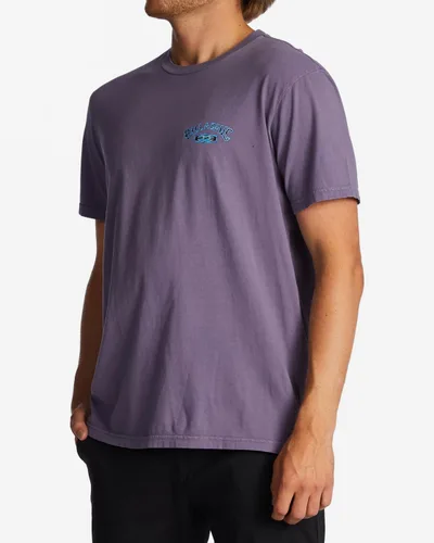 Vista 3 de Billabong Archwave SS WW - Camiseta casual de manga corta para hombre, de algodón, ajuste regular, ropa de playa, Púrpura