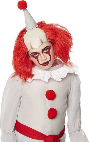 Vista 4 de Disfraz de payaso asesino Disfraz de villano aterrador para niños de Halloween blanco rojo Off