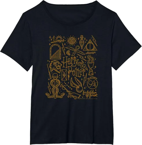 Vista 45 de Harry Potter Deathly Hallows 2 Icon Collage Poster T-Shirt Baby Blue