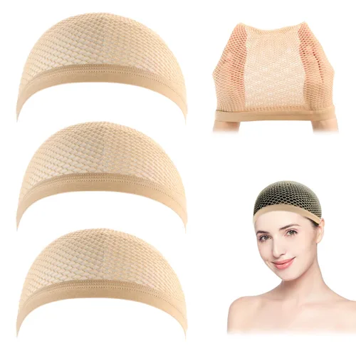 Vista 9 de Dreamlover Gorras de peluca de ganchillo, gorras de malla negra para pelucas, 3 piezas Tubi wig caps for overnight frizz-free wrapping, Fits curly