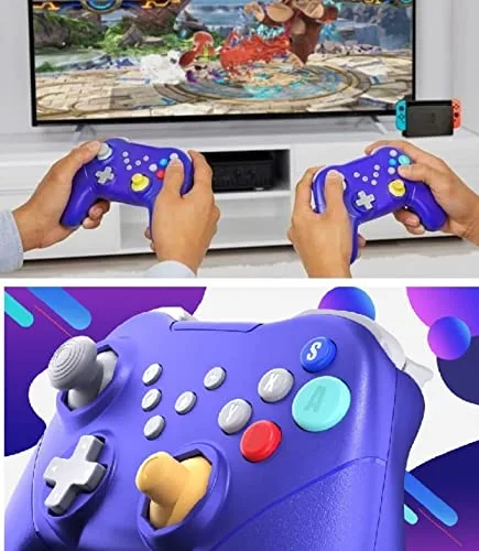 Vista 3 de Retro Fighters Duelist Wireless Controller For Use With Nintendo Switch And PC Wireless Gamepad Blue Switch Controller