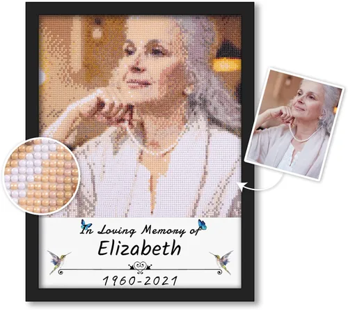 Vista 19 de Kits de pintura de diamantes personalizados para adultos, arte de diamantes con foto personalizada, imagen privada personalizada, decoración