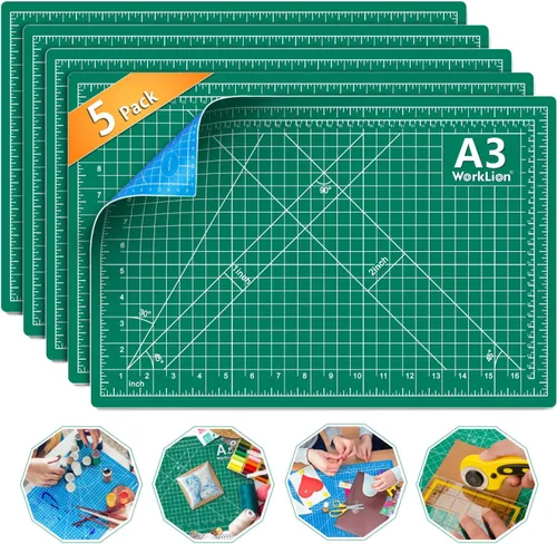 Vista 19 de WorkLion Alfombrilla de corte autorreparable: alfombrilla de corte artesanal de doble cara de 12 x 18 pulgadas para costura, tela, acolchado. Tabla