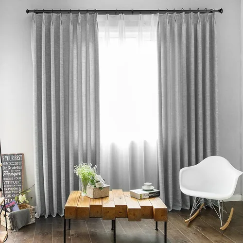 Vista 4 de Barra de cortina doble de 1 pulgada con remates de trompeta (negro, 28-48 pulgadas)
