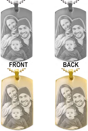 Vista 6 de Chapitas personalizadas con fototexto grabado Personalice la chapita con su imagen texto Grabado gratuito Regalo ideal para San Valentín día