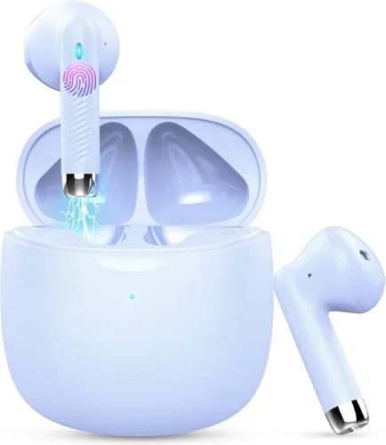 Vista 14 de Auriculares inalámbricos, auriculares Bluetooth 5.4 con graves estéreo, auriculares Bluetooth en el oído con cancelación de ruido y micrófono