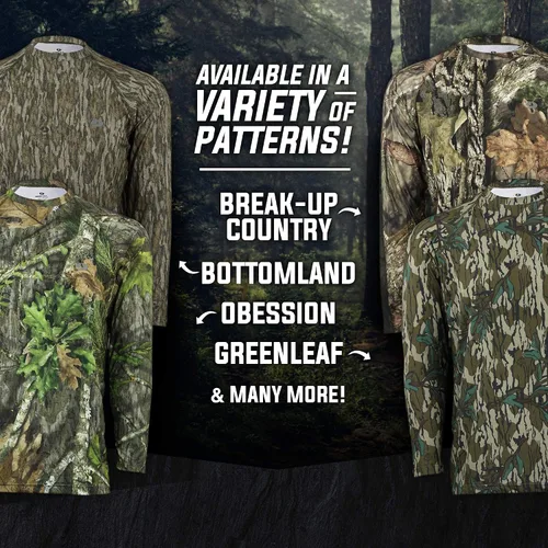 Vista 7 de Camisas Mossy Oak de caza para hombre, de manga larga, con camuflaje