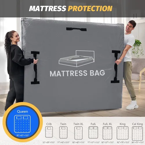 Vista 7 de Bolsas de colchón para almacenamiento en movimiento, funda Gris