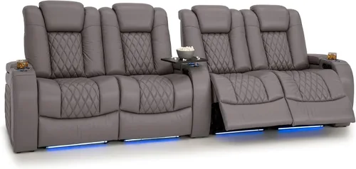 Vista 171 de Seatcraft Asiento de cine en casa Diamante Marrón Reclinable Individual