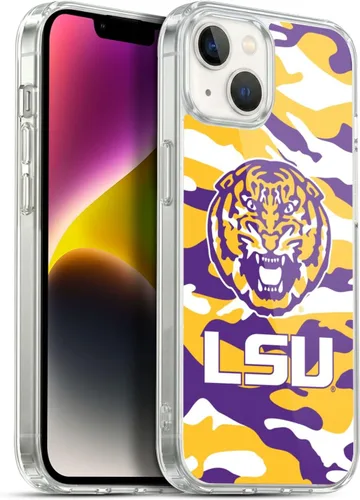 Vista 249 de Head Case Designs Funda de gel suave con licencia oficial de la Universidad Estatal de Louisiana LSU Camou compatible con Apple iPhone 7 Plus/iPhone