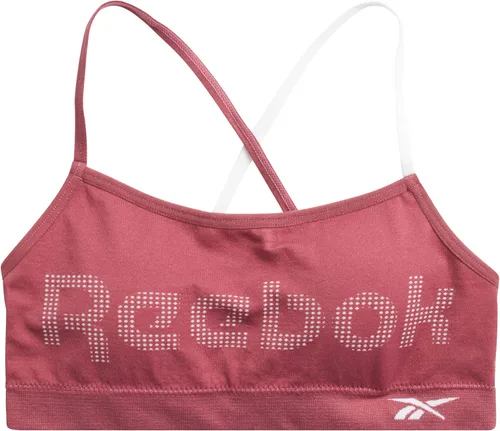 Vista 5 de Reebok Bralette para niña, sin costuras, espalda cruzada, con almohadillas extraíbles (paquete de 2)