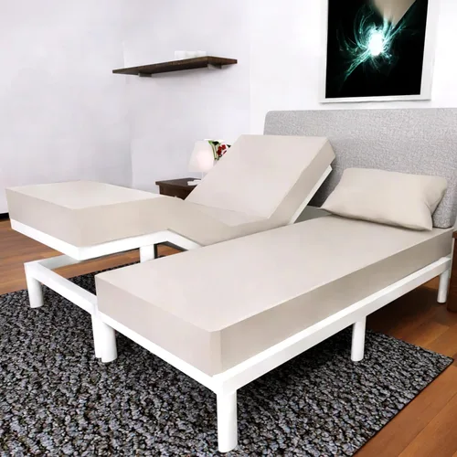 Vista 17 de Juego de sábanas Split King con 2 sábanas bajeras individuales XL, ropa de cama de 5 piezas, sin arrugas, resistente a la decoloración, microfibra