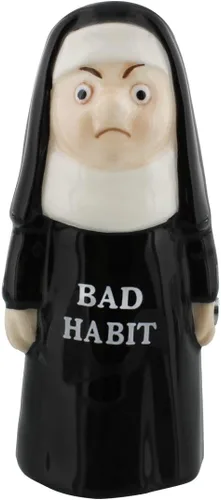 Vista 2 de Good Habit Bad Habit Nuns - Juego de salero y pimentero magnético de cerámica