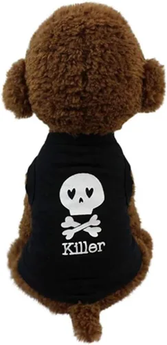 Vista 2 de Camisetas sin mangas de verano para mascotas, chaleco suave, transpirable, camisas para cachorros, ropa estampada linda, ropa de cosplay
