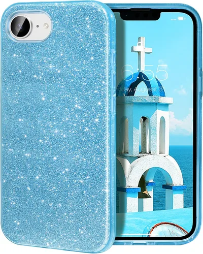 Vista 32 de MILPROX Funda compatible con iPhone 13 (2021), carcasa de gel de goma brillante con purpurina de 3 capas a prueba de golpes para iPhone 13 de 6.1