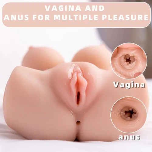 Vista 2 de Torso de Muñeca Sexual Femenina Vibradora, Masturbadores Masculinos Automáticos con Motor de Succión, Vibrador de Bolsillo 3D, Juguetes Sexuales